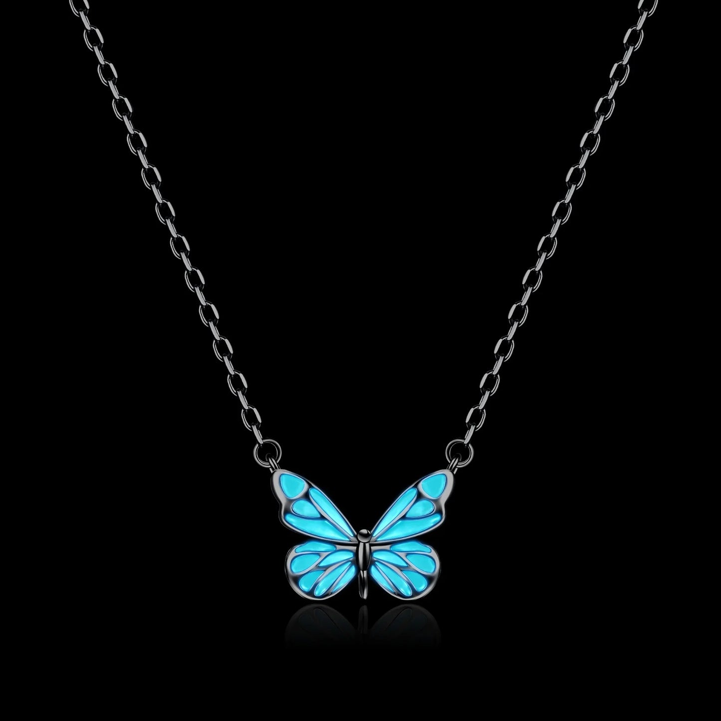 Mini&More. Butterfly Glow in the Dark Luminous Enamel Necklace